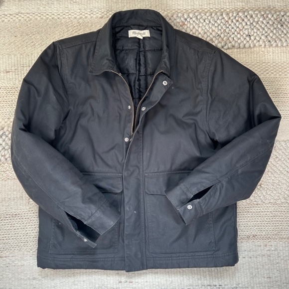 Madewell Waxed Cotton Work Jacket - Black Coal - Size Medium - Picture 3 of 4